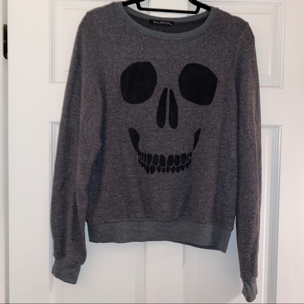 NEW wildfox baggy beach jumper sweatshirt skull
